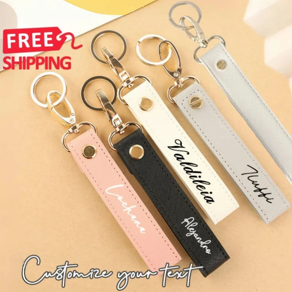 Leather Keychain with Metal Tag 1