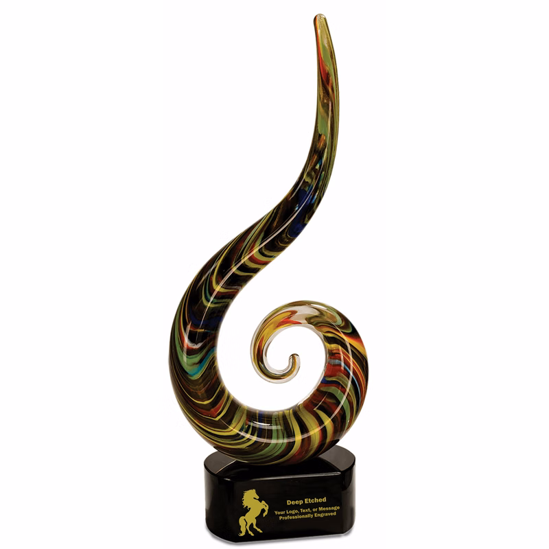 15 1/2" Color Swoop Art Glass Award