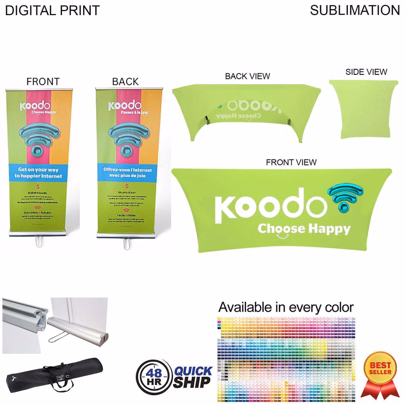 48Hr Quick Ship - Supreme Tradeshow Package, Banner (DP783) + Stretch fit tablecloth 6' (SU577)