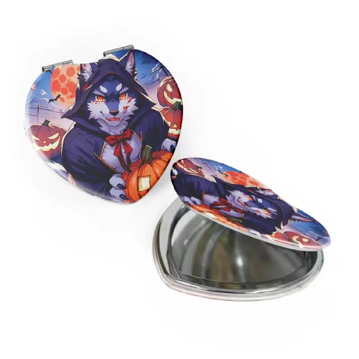 Heart Shape Folding Compact Mirror 1