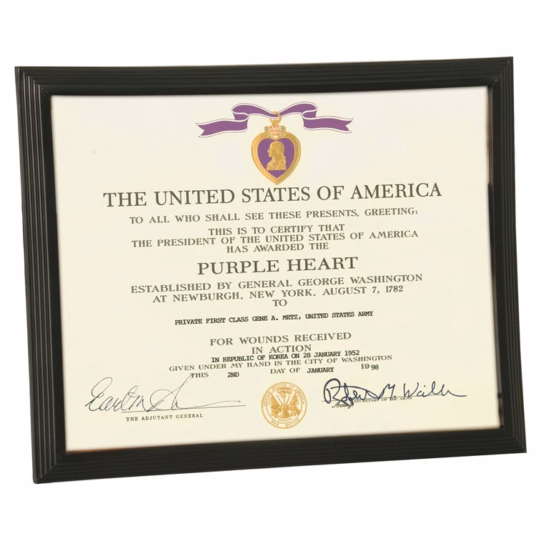 Step Edge Solid Black Plastic Certificate Frame with Glass Face