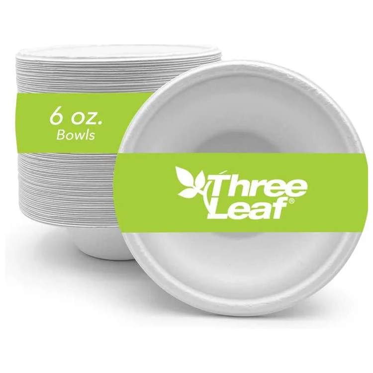 Three Leaf 6oz. Bagasse Bowls 50 Pack 1