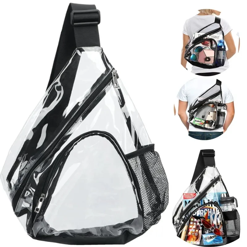 Clear PVC Crossbody Bag With Adjustable Strap 1