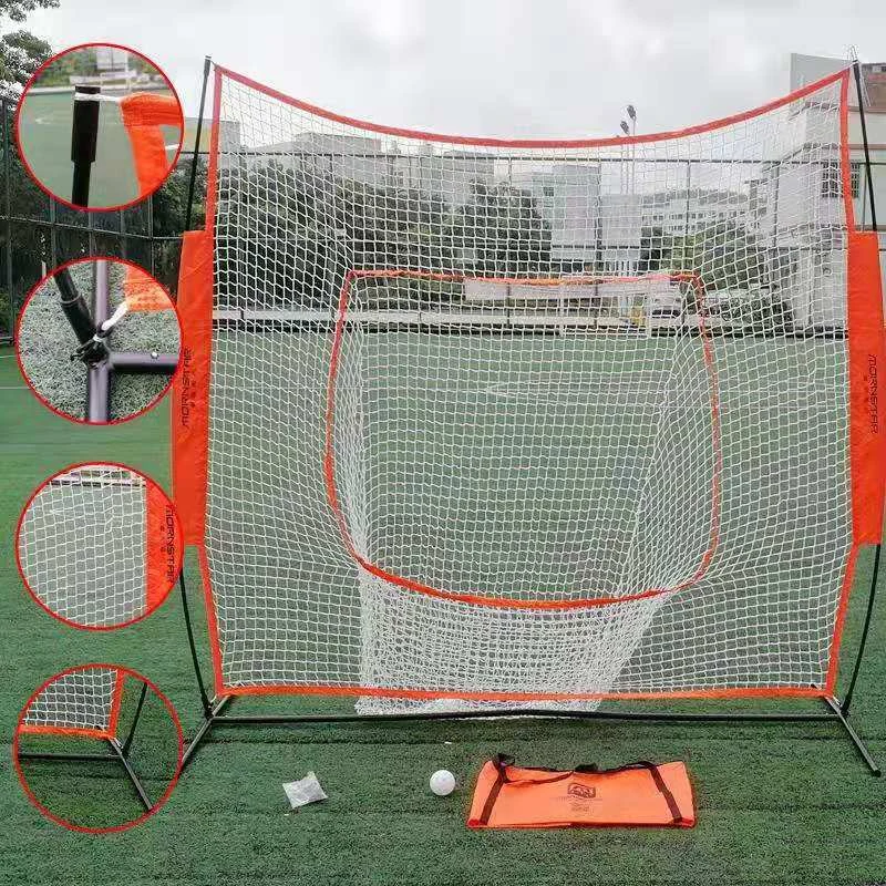 Baseball Softball Practice Hitting Pitching Net with Bow Fra 1