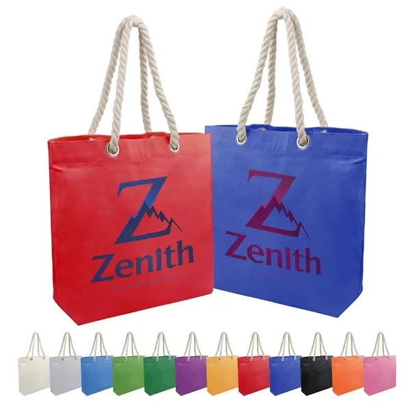 Custom 14 oz Canvas Shopping Tote with Jute Handles — Eco Friendly Reusable Bag, custom tote bag with logo imprint 1