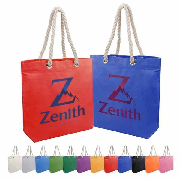 Custom 14 oz Canvas Shopping Tote with Jute Handles — Eco Friendly Reusable Bag