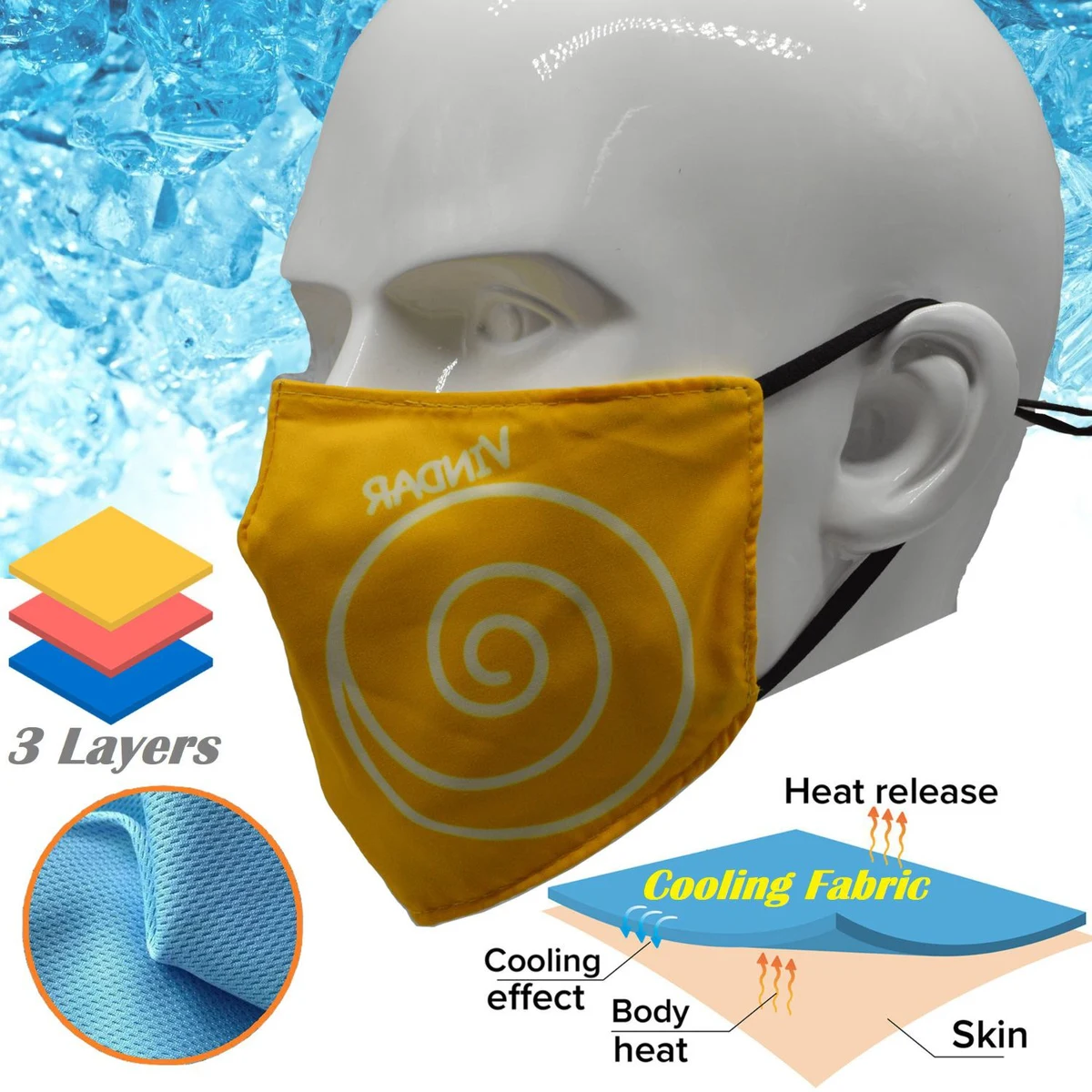 Cooling Face Mask 3-Layer Summer Relief Performance Masks 1