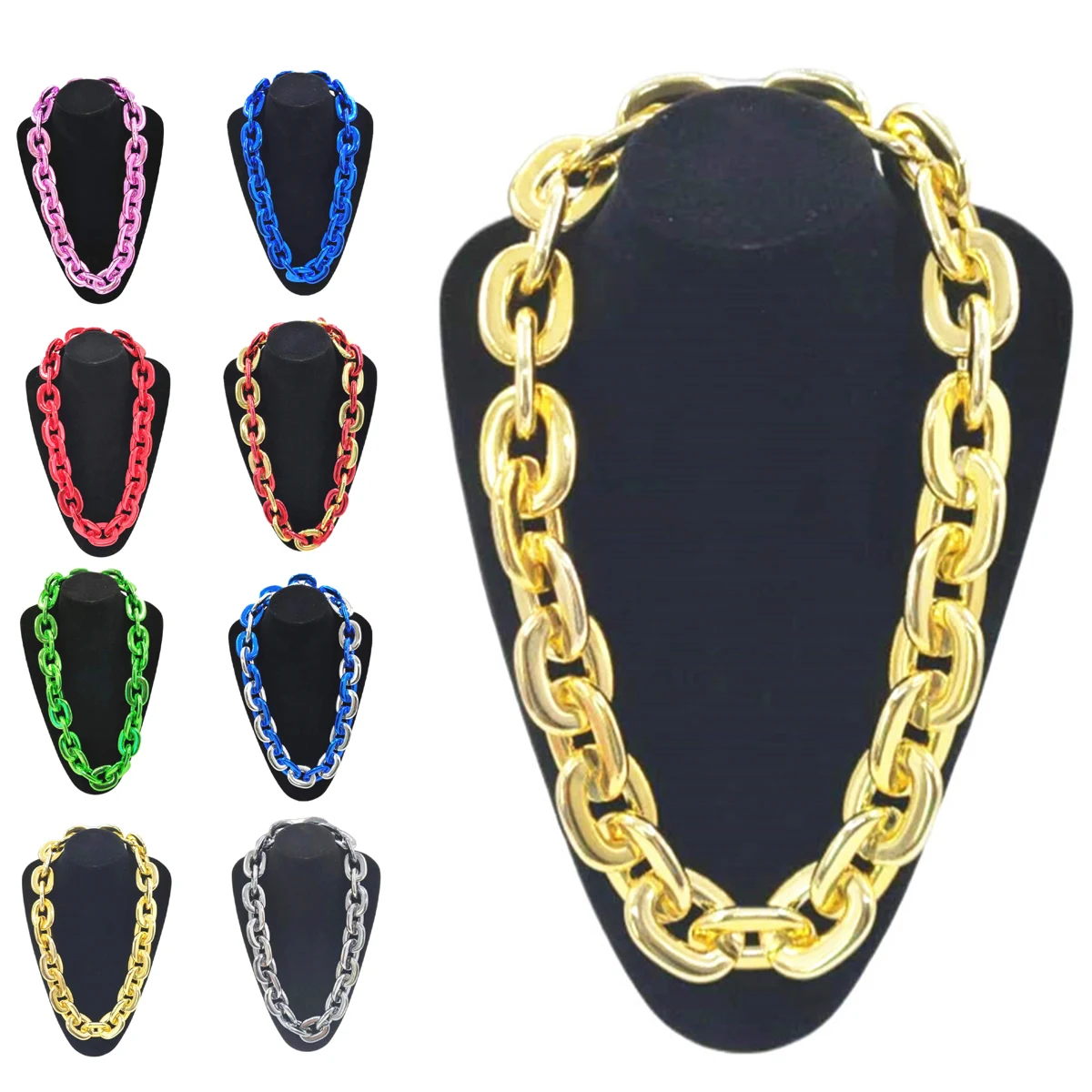 Large Statement Necklace ?C Silver & Colors 1