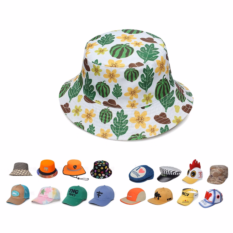 Various styles of hats customized