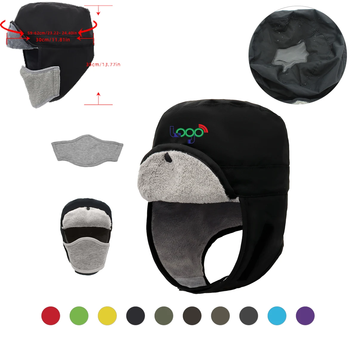 3-in-1 Cold Weather Hat with Ear Protection and Removable Mask 1