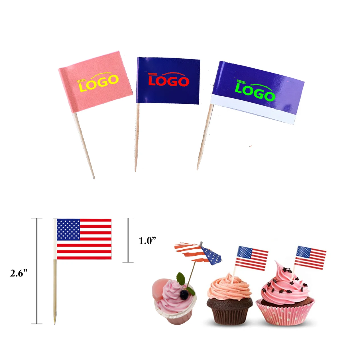 Custom Toothpick Flags In Various Shapes 1