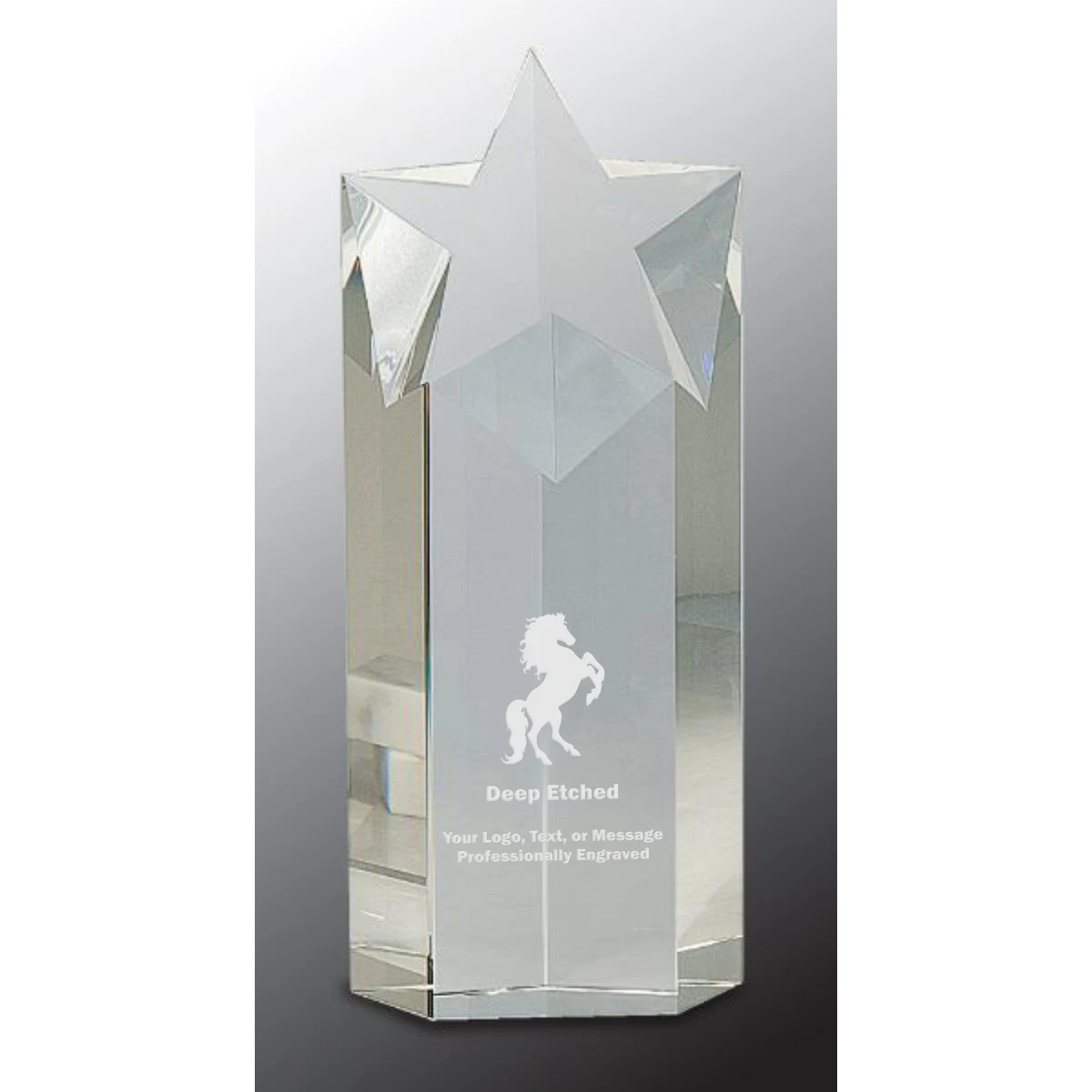 10" Clear Crystal Star Column Award 1