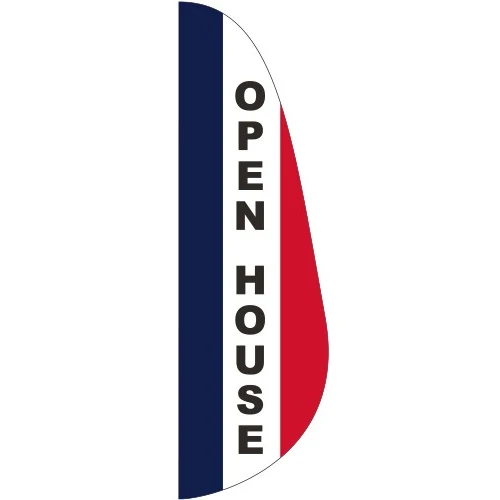 "OPEN HOUSE" 3' x 10' Message Feather Flag 1