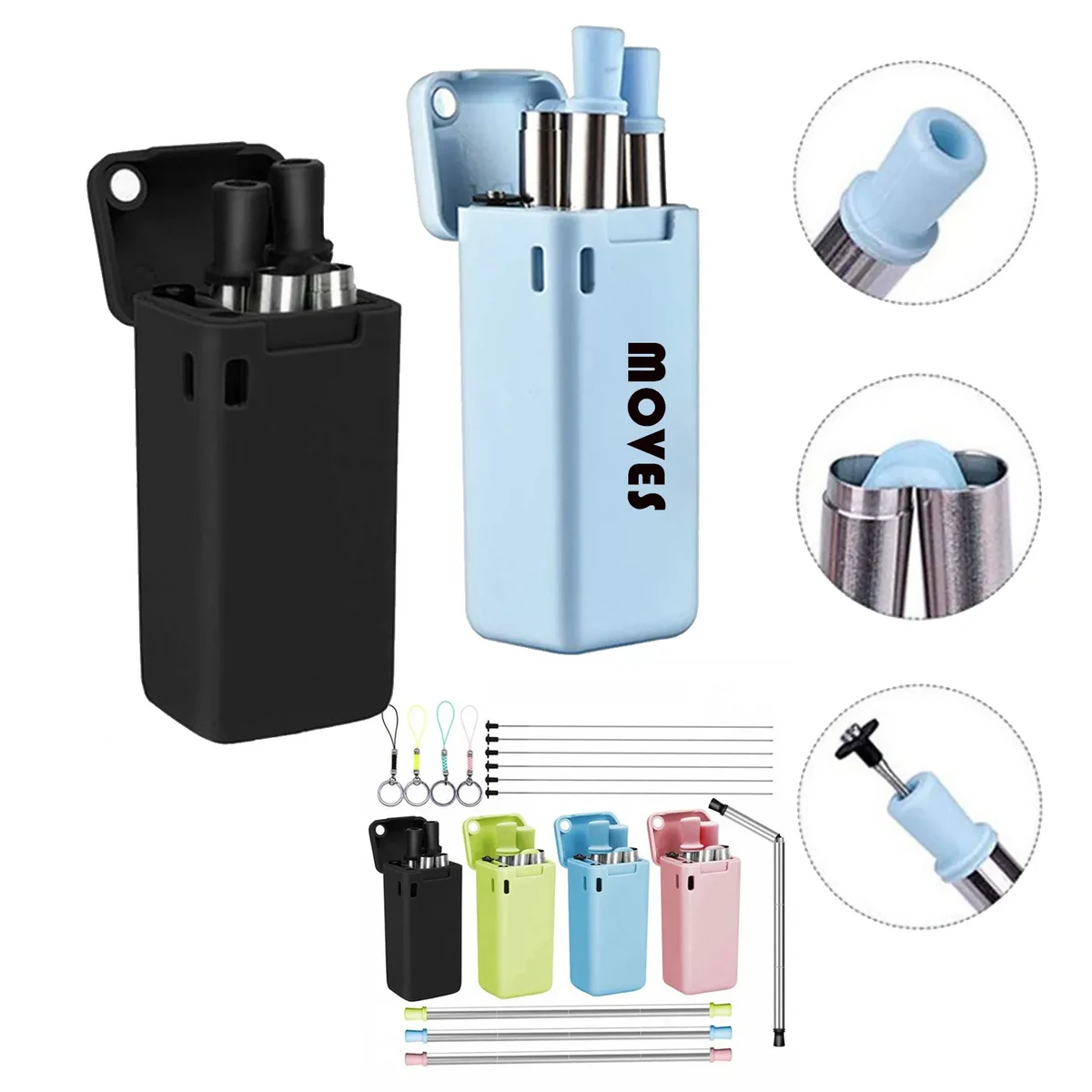 Foldable Stainless Steel Silicone Straw 1