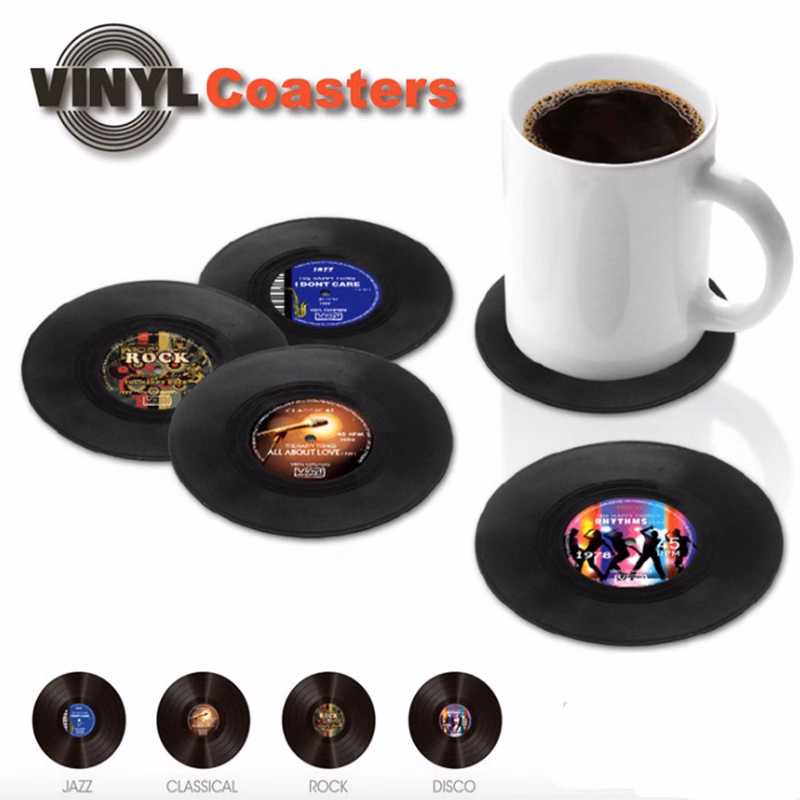 Vintage Record Coasters Coffee Cup Mat