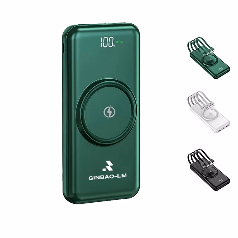 10000mAh Portable Charger LED Display Power Bank with Cables