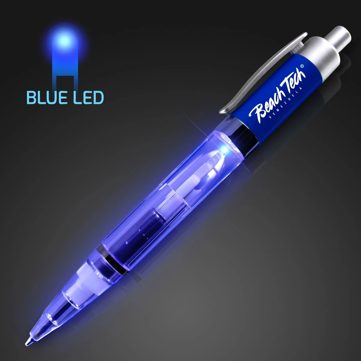 Plastic LED Pen with Blue Barrel 1