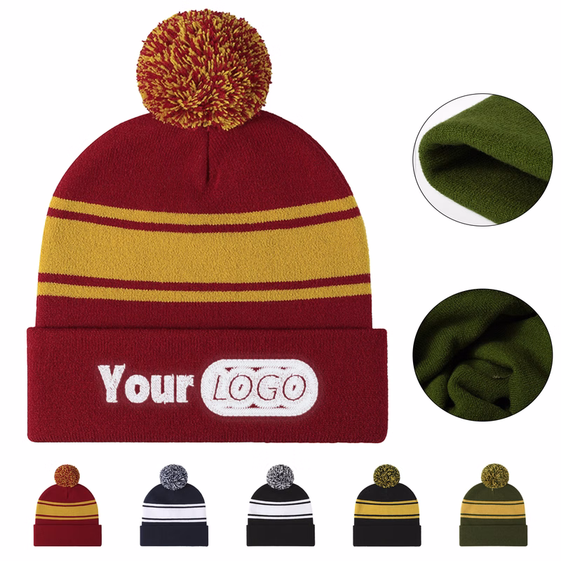 Winter Knit Beanie With Pom