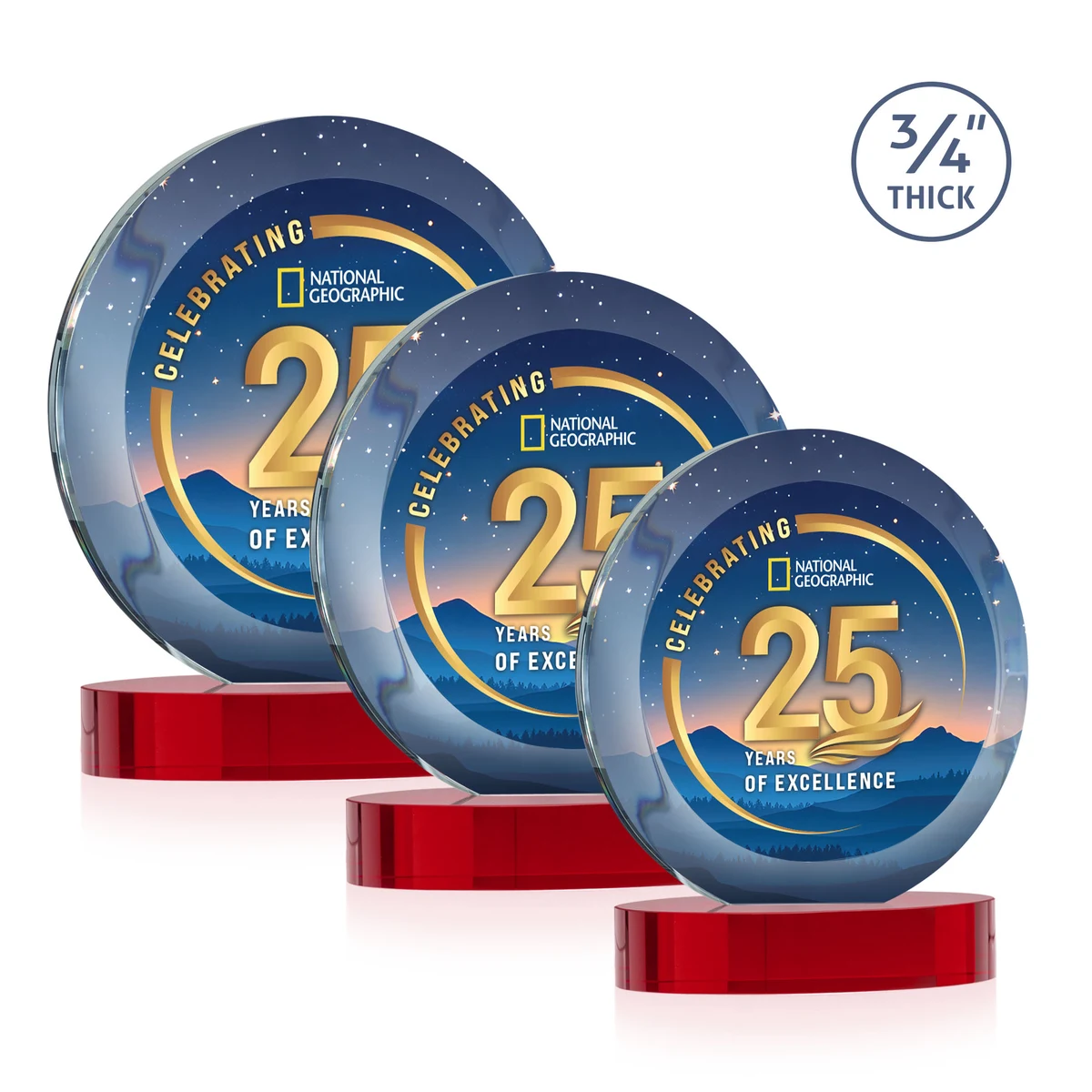 Gibralter Vividprint™ Award on Alberton Base - Red 1