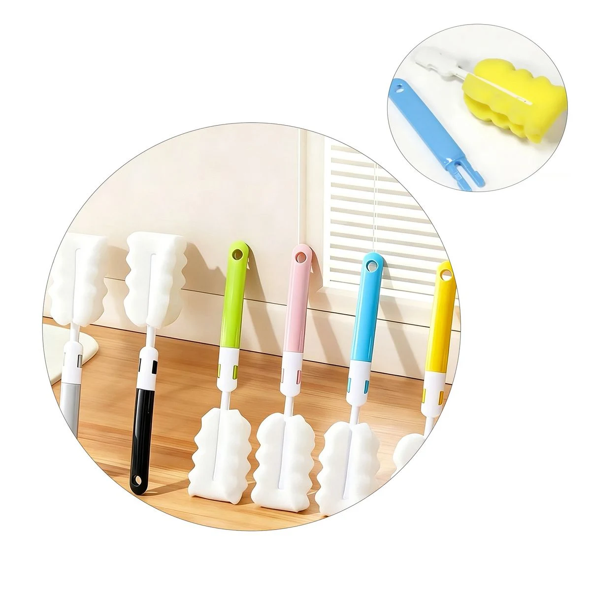 Custom Logo Reusable Bottle Washing Brush 1