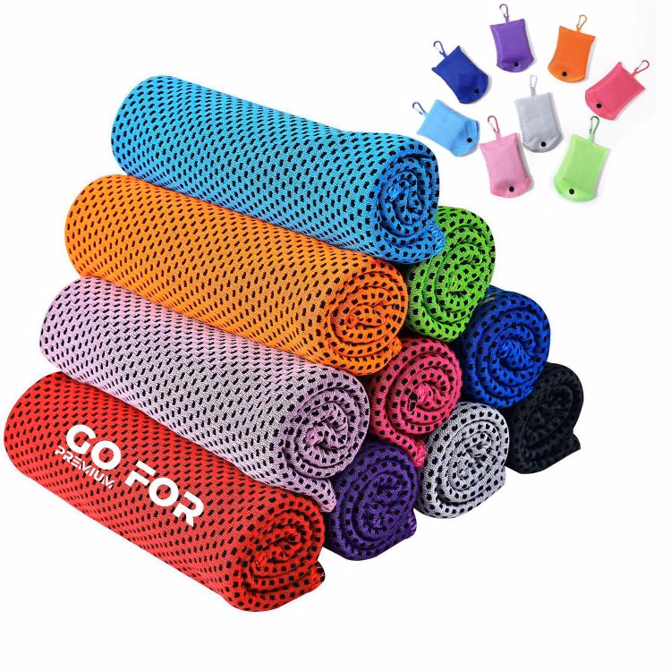 Sports Microfiber Quick-Dry Cooling Towel with Storage Pouch