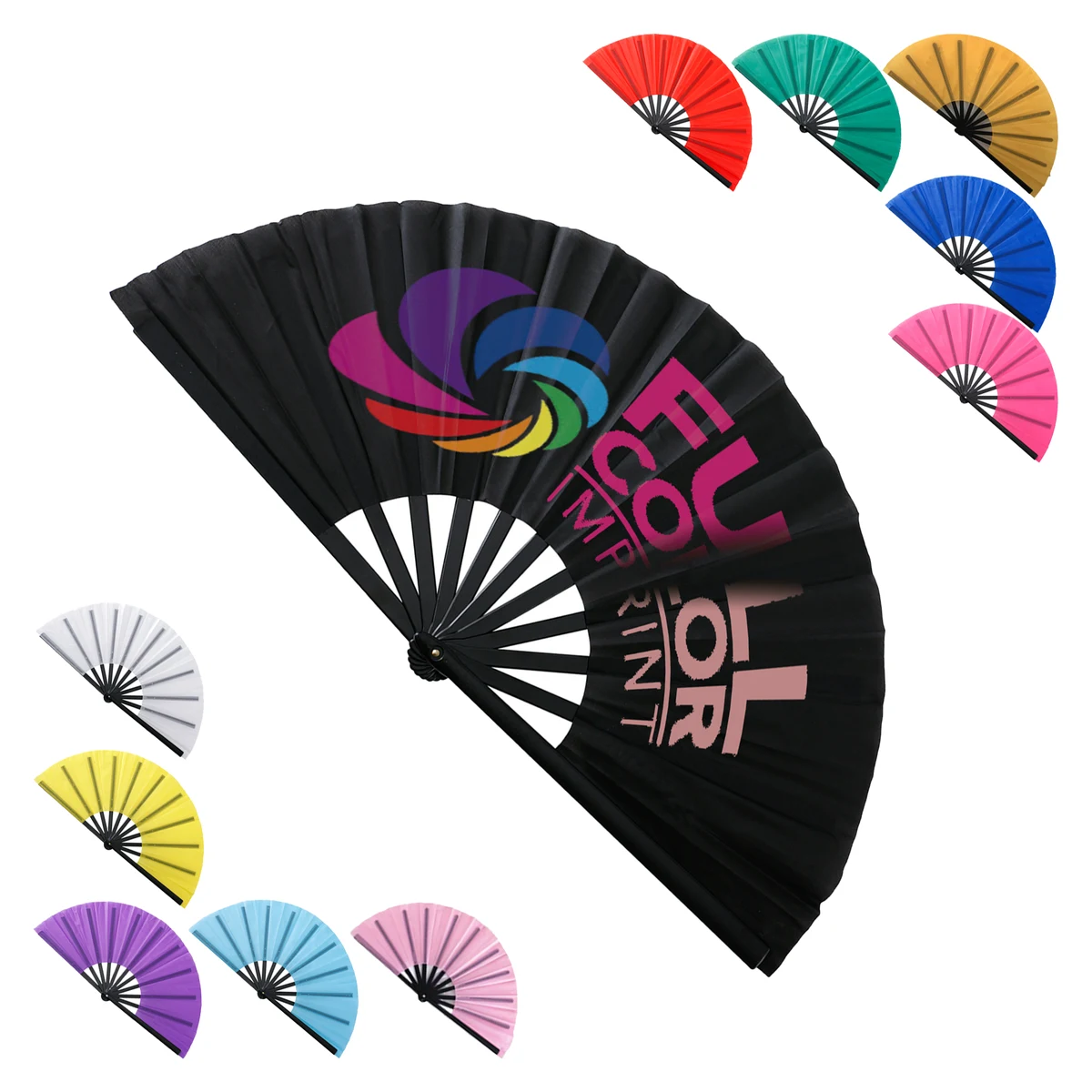 MOQ 30pcs Durable 13-inch Kung Fu Fan with Full Color Print 1