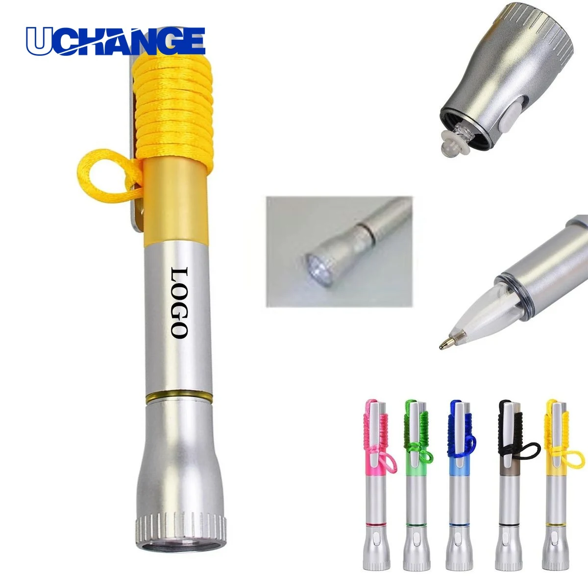 Light-Up Black Ink Pen with Necklace for Events & Night Use, custom pen with logo imprint 1