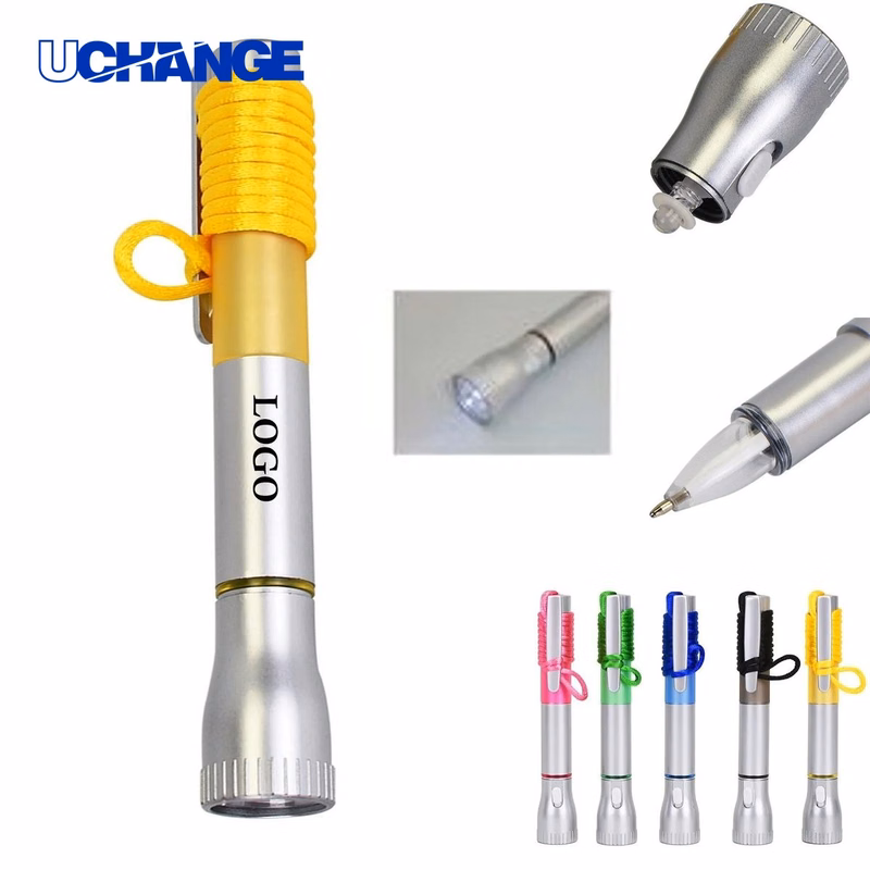 Light-Up Black Ink Pen with Necklace for Events & Night Use