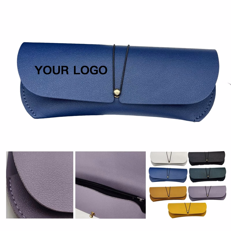 PVC Casual Glasses Case with Zipper Closure