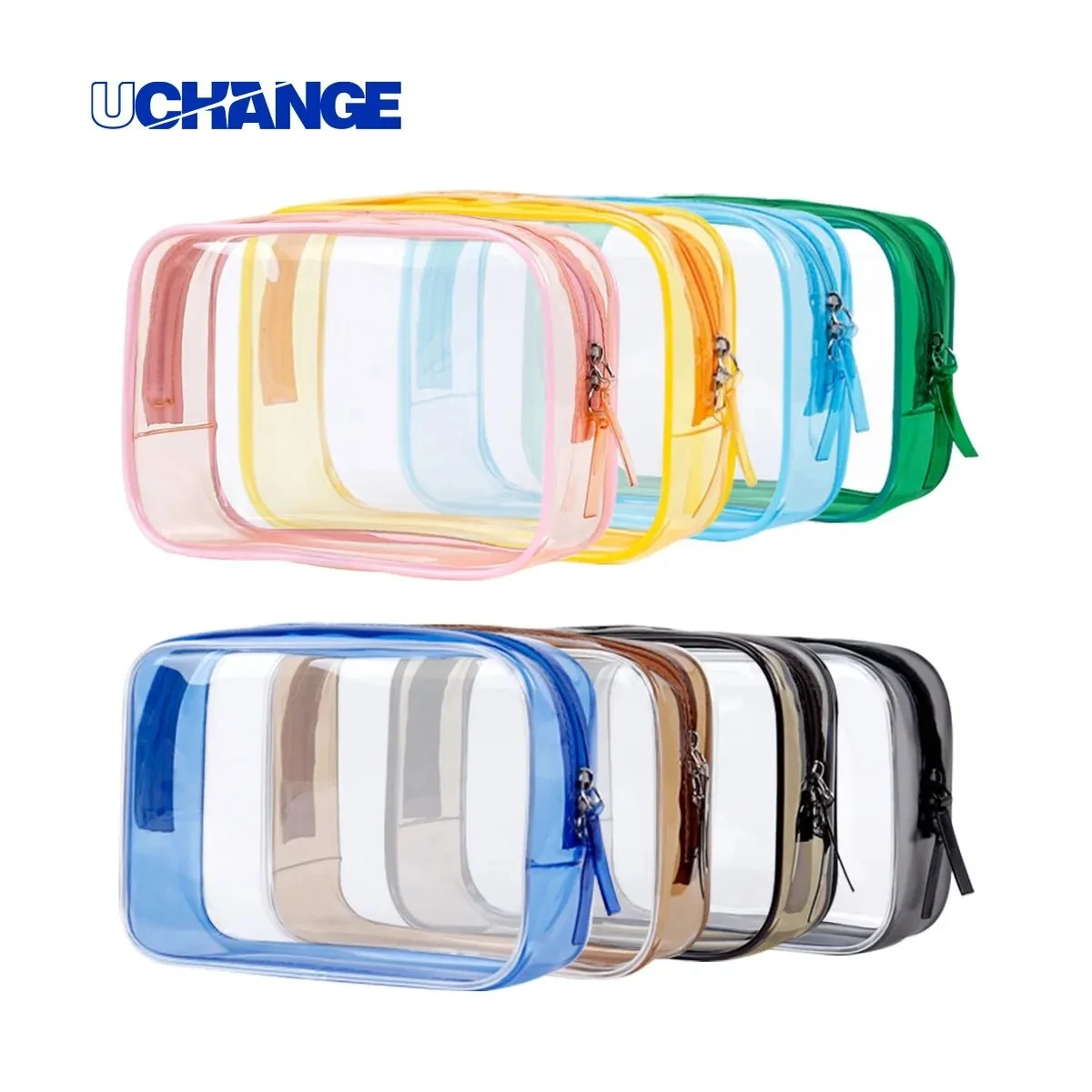 Clear PVC Travel Cosmetic Bag With Zipper And Custom Logo 1