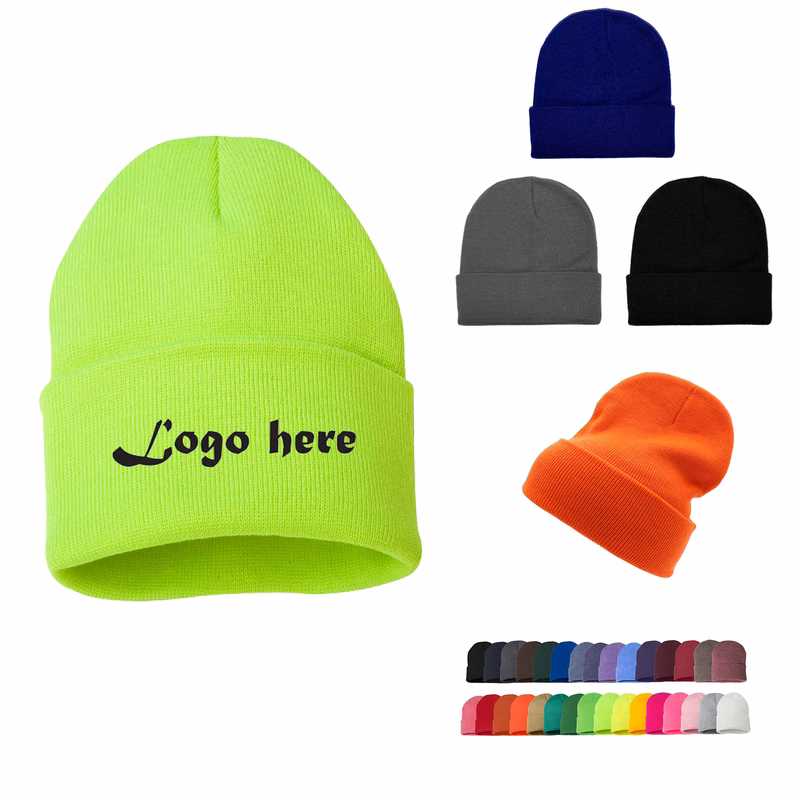 MOQ 50Pcs 100% Acrylic fibers Cuff Knit Beanie
