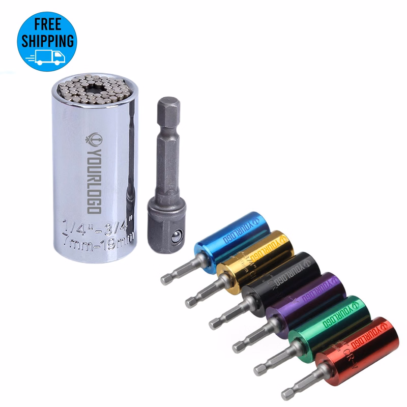 Super Universal Socket Wrench Set with Power Drill Adapter