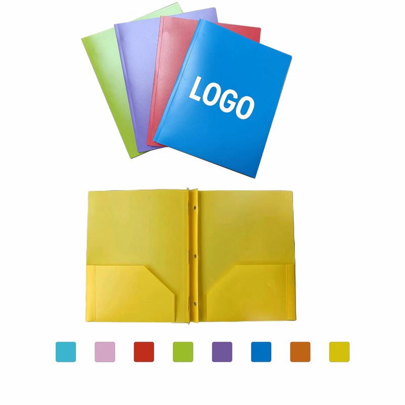 Customizable PP Document Folder With Two Pockets And Prongs
