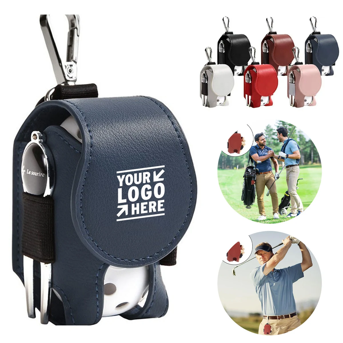Golf Ball Carry Leather Bag 1