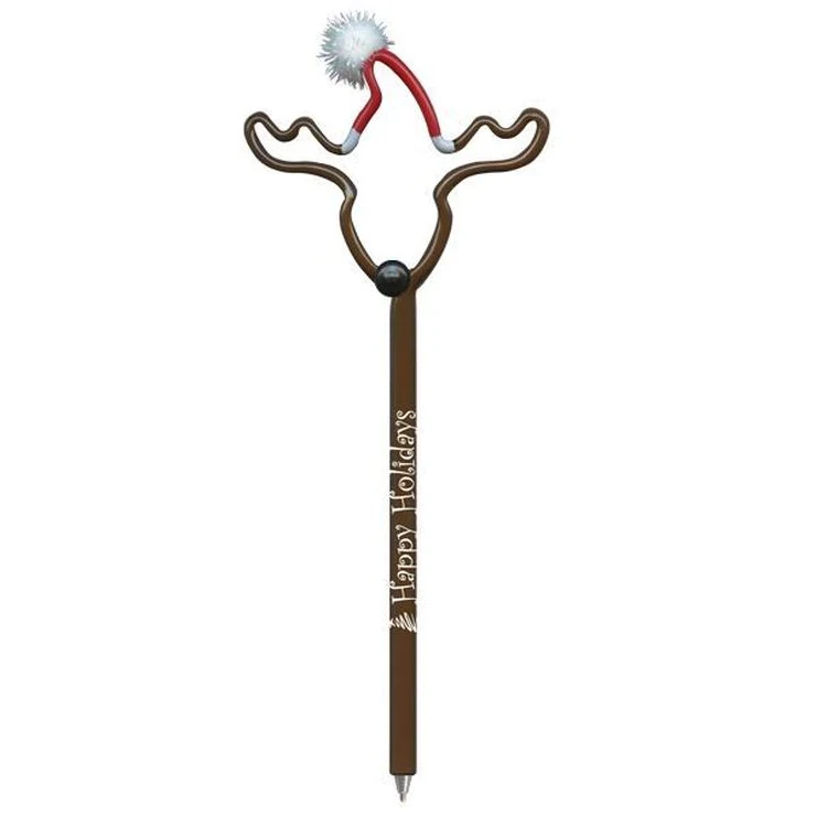 Reindeer with Santa Hat Multi-Color Inkbend Standard, Bent Pen 1