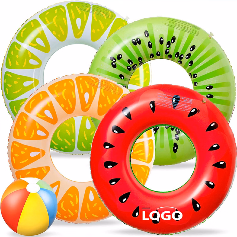 Fruit-Pattern Inflatable Swim Ring