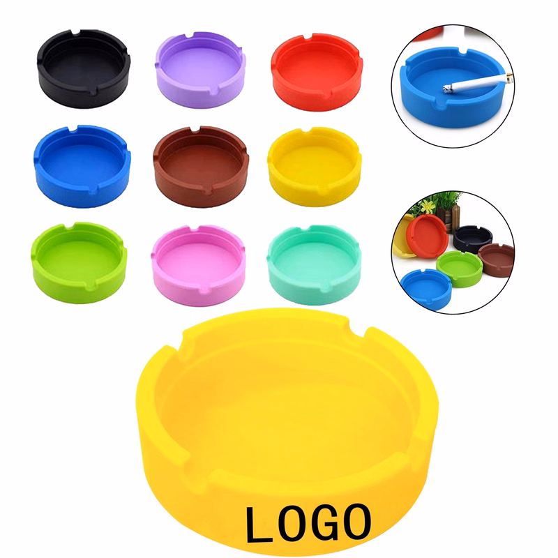 Round Portable Silicone Household Ashtray