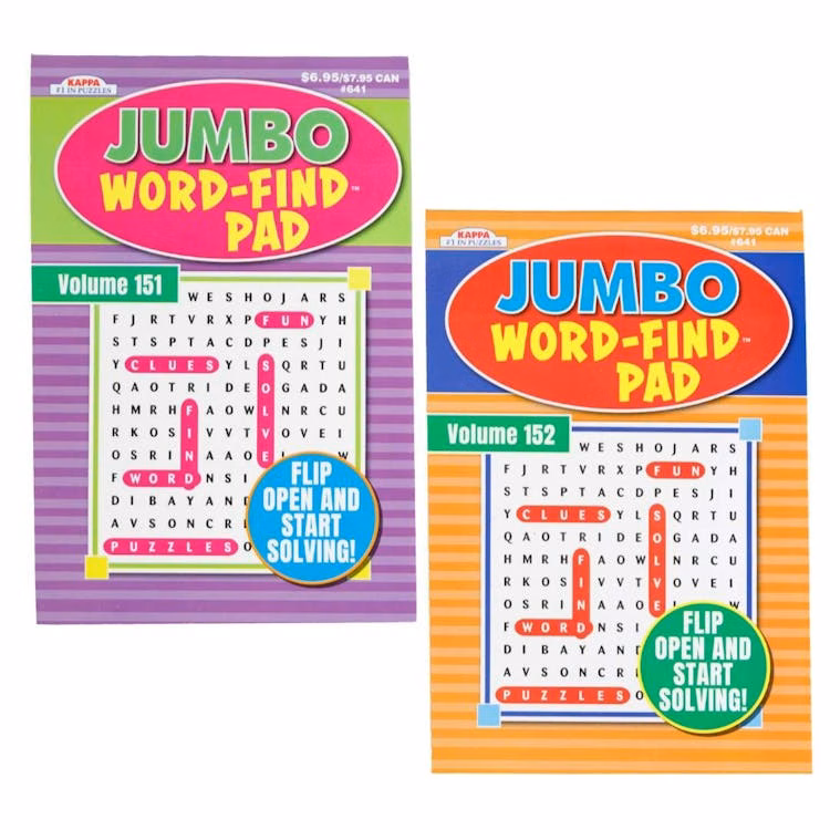 Word Find Flip Pads 160 Pages - Two Titles