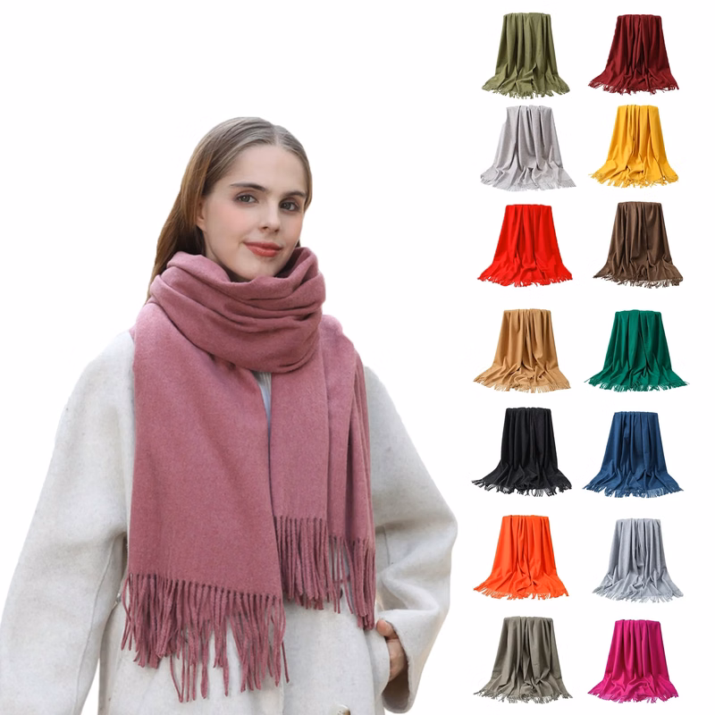 Warm Soft Wool Solid Knit Scarf Winter Scarf