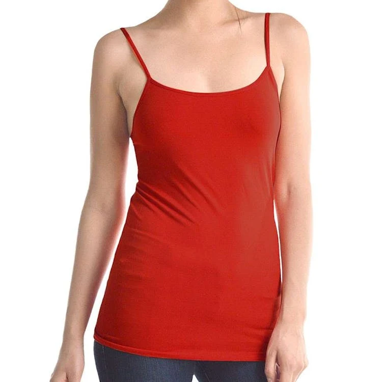 Women's Camisoles - Red Poly One Size Fits Most 1