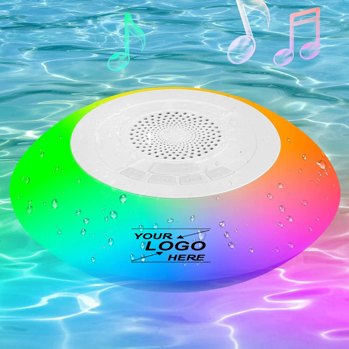 Waterproof Wireless Pool Speaker with 8 Light Modes (IPX7) 1