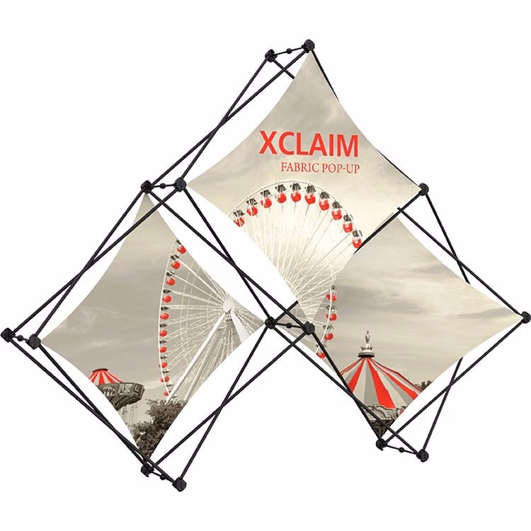 Xclaim 8ft Tabletop Quad Pyramid Fabric Popup Display Kit 01