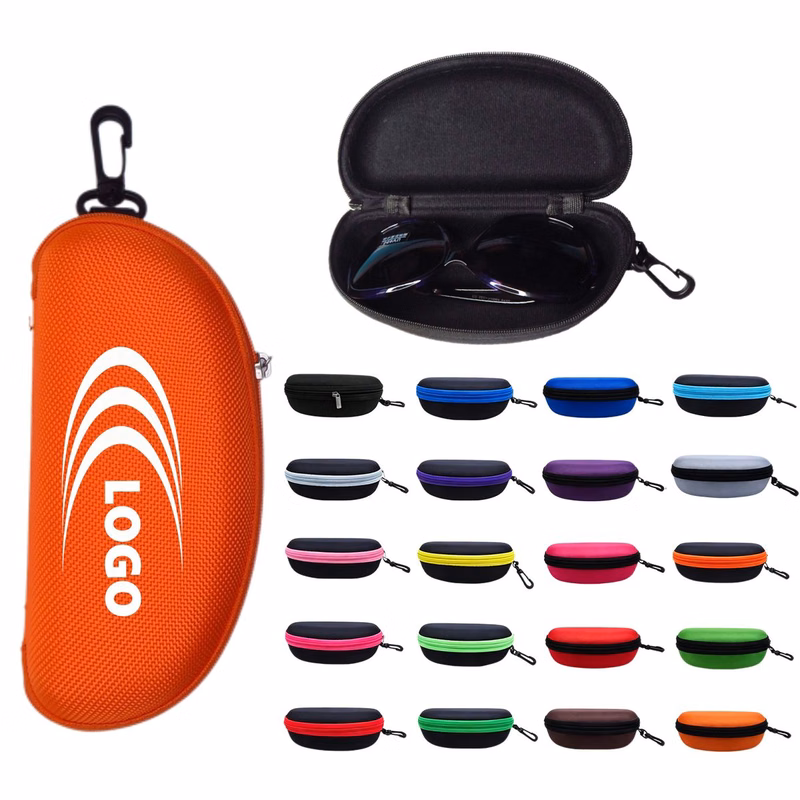 Portable Zipper Eyeglass Case with Clip