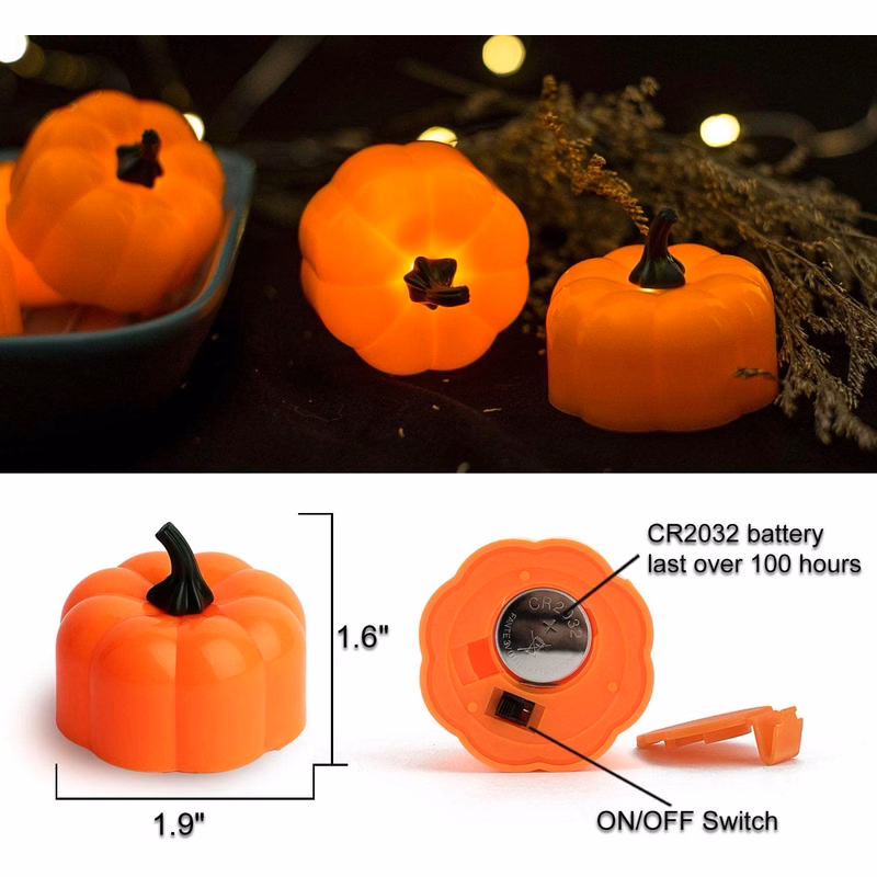 Halloween 12 Pack Led Pumpkin Light