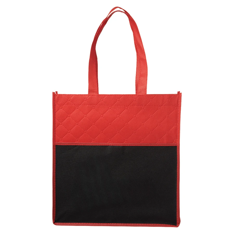 Two Tone Quilted Reusable Tote Bag, custom tote bag with logo imprint 1