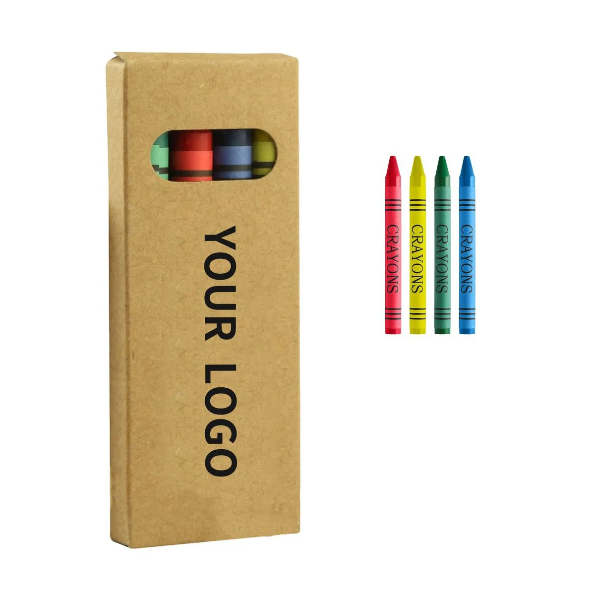 Compact Four Color Wax Crayon Set 1