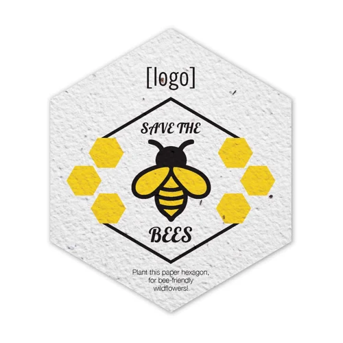 Seed Paper Coaster 3.35x3.9" hexagon 1