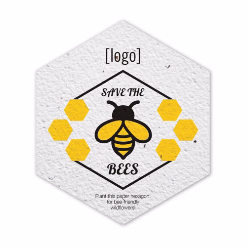 Seed Paper Coaster 3.35x3.9" hexagon