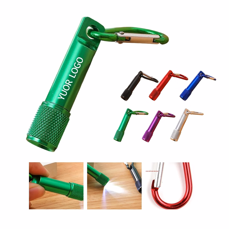 Aluminum Alloy Mini Flashlight with Carabiner Hook