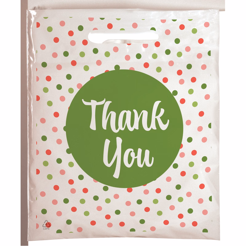 Polka Dots Seasonal Predesigned Plastic Bag (6" x 9")